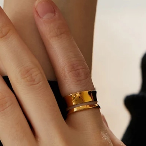 ⭐️unique Retro Gold Double Bar Ring - Picture 1 of 13